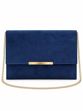 Colette by Colette Hayman Navy Blue Faux Suede Envelope Clutch Crossbody Bag